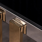 Консоль в современном стиле с черной стекляной столешницей Console with Black Glass варинант исполнения - 2 | Loft Concept в Челябинске