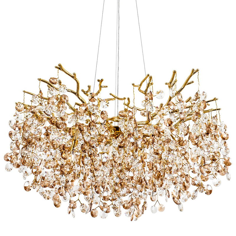 Люстра с хрустальными подвесками Fairytree Gold Crystal Chandelier 10 Золотой Прозрачный Коричневый Люстра с хрустальными подвесками Fairytree Gold Crystal Chandelier 10 Золотой Прозрачный Коричневый в Челябинске | Loft Concept