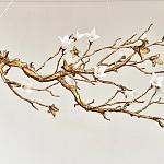 Люстра в виде золотой ветки с цветами Glass Flower Pendant Light варинант исполнения - 7 | Loft Concept в Челябинске