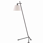 Торшер с черным наклонным корпусом и конусовидным абажуром Black Tripod варинант исполнения - 4 | Loft Concept в Челябинске