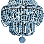 Люстра каплевидной формы украшенная круглыми бусинами синяя Blue Wooden Beads Chandelier варинант исполнения - 1 | Loft Concept в Челябинске