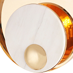 Бра с круглым плафоном из белого мрамора и золотистым металлическим обрамлением  Ginger & Jagger варинант исполнения - 2 | Loft Concept в Челябинске