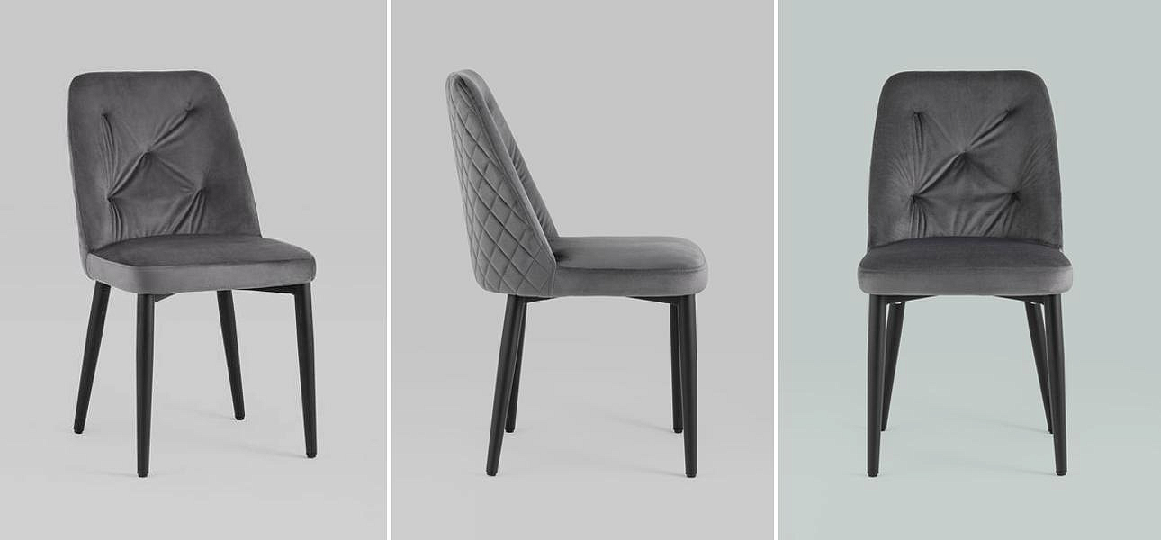 Стул Emma Chair Серый Велюр Стул Emma Chair Серый Велюр - Loft-Concept в Челябинске