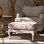 Мягкая банкетка из массива бука серая с растительным орнаментом Raffael Grey Floral Banquette варинант исполнения - 5 | Loft Concept в Челябинске