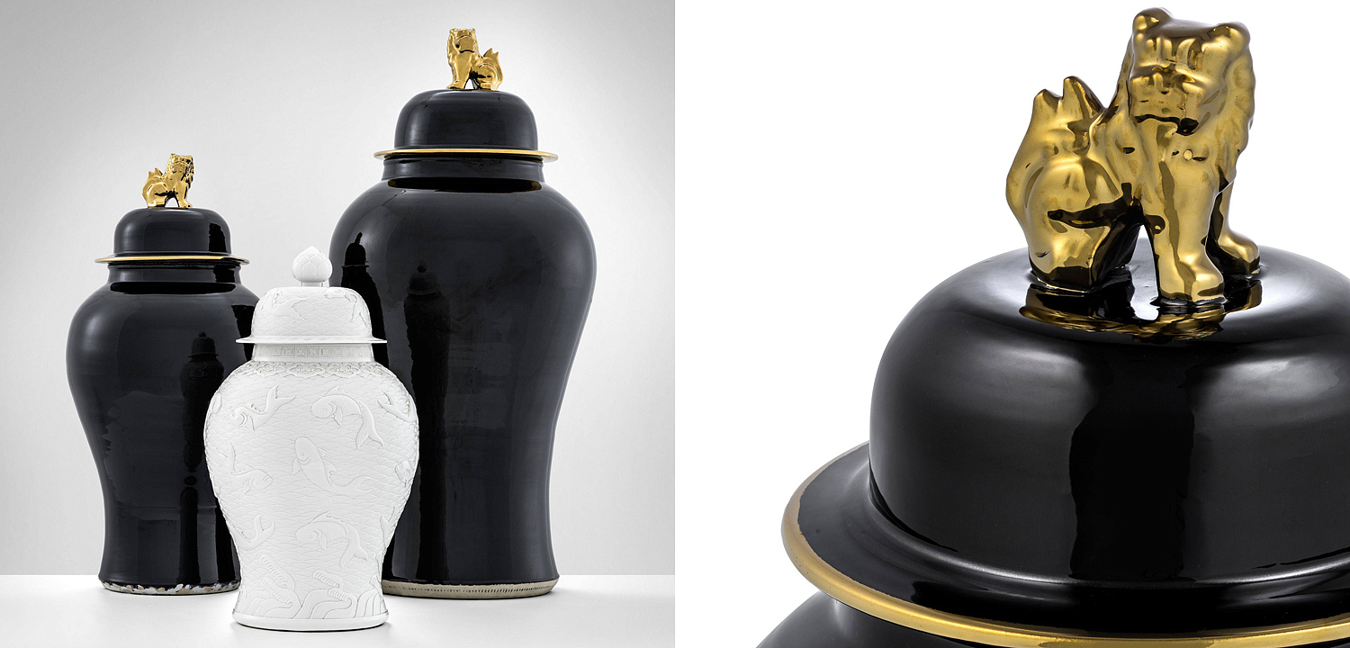Ваза с крышкой Eichholtz Vase Golden Dragon S Ваза с крышкой Eichholtz Vase Golden Dragon S - Loft-Concept в Челябинске