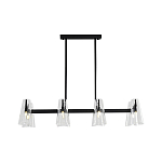 Люстра светодиодная с 8-ю прозрачными плафонами из акрила и стали Glass Cylinder Black варинант исполнения - 4 | Loft Concept в Челябинске