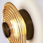 Бра с рельефным круглым плафоном янтарного цвета Savio Glass Disc Light варинант исполнения - 2 | Loft Concept в Челябинске