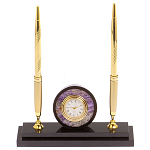 Часы настольные с двумя ручками из натурального камня Stone Clock варинант исполнения - 1 | Loft Concept в Челябинске