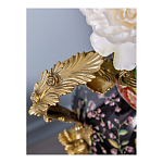 Ваза из фарфора черная с цветочной росписью и бронзовыми элементами Spring Garden варинант исполнения - 4 | Loft Concept в Челябинске