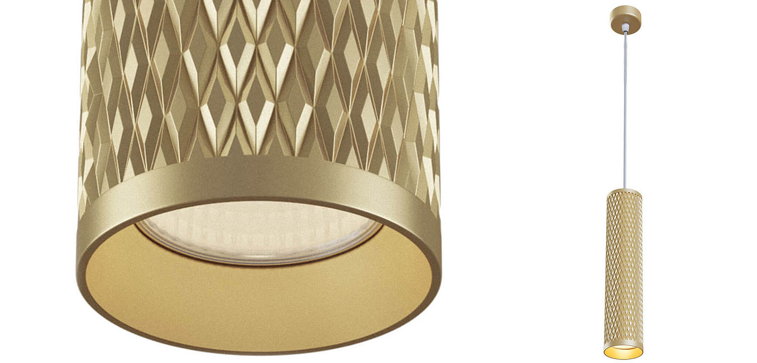 Подвесной светильник Trumpet tube gold rhombus Подвесной светильник Trumpet tube gold rhombus - Loft-Concept в Челябинске