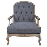 Кресло с пуфом с мягкой обивкой из льна Edward Armchair grey варинант исполнения - 1 | Loft Concept в Челябинске