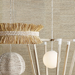 Подвесной светильник в форме купола с декором из круглых деревянных бусин White Wooden Beads Chandelier варинант исполнения - 5 | Loft Concept в Челябинске