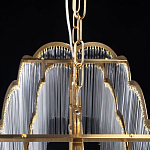 Люстра прямоугольная на цепях с прозрачными трубками и волнистым краем Nembus варинант исполнения - 10 | Loft Concept в Челябинске