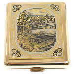 Портсигар на 20 сигарет с гравировкой природы в подарочной коробке Metal Cigarettes Cases варинант исполнения - 1 | Loft Concept в Челябинске