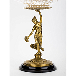 Чаша стеклянная прозрачная на бронзовой подставке с фигуркой девушки Eden Garden варинант исполнения - 2 | Loft Concept в Челябинске