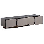 Тумба под телевизор со стеклянной столешницей и с выдвижными ящиками Minimalist Accent варинант исполнения - 2 | Loft Concept в Челябинске