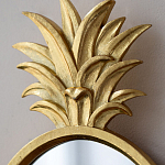 Зеркало овальной формы с золотистой рамкой и декоративной верхушкой в виде ананаса Pineapple Shine  варинант исполнения - 3 | Loft Concept в Челябинске
