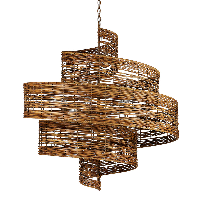 Люстра фактурная в виде спирали Enveloping Art Коричневый в Челябинске | Loft Concept 