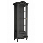 Витрина черная однодверная из массива бука с 4-мя полками и ящиком Black Provence варинант исполнения - 1 | Loft Concept в Челябинске