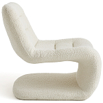 Кресло изогнутое с обивкой из ткани букле Smooth Bend Boucle Chair варинант исполнения - 3 | Loft Concept в Челябинске