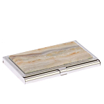 Визитница карманная металлическая с накладкой из натурального камня Агат Stone Business Card Holders  варинант исполнения - 2 | Loft Concept в Челябинске