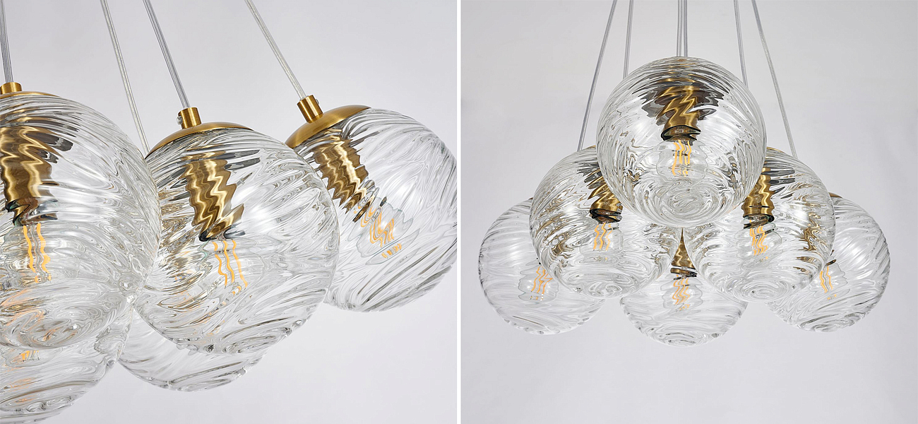 Люстра Perforated Glass Bubbles 6 ламп Люстра Perforated Glass Bubbles 6 ламп - Loft-Concept в Челябинске