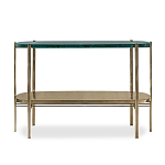 Консоль овальной формы золотая с полкой для хранения Craig варинант исполнения - 1 | Loft Concept в Челябинске