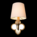 Бра с белым текстильным абажуром и декоративным основанием в виде четырехлистника с зеркальной вставкой Vitorino варинант исполнения - 19 | Loft Concept в Челябинске