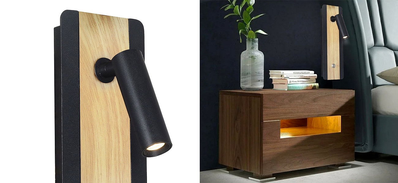 Бра с поворотным спотом GAVIN WOOD Light Бра с поворотным спотом GAVIN WOOD Light - Loft-Concept в Челябинске