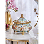 Шкатулка с крышкой из голубого фарфора с риунком птиц и цветов Blue Garden варинант исполнения - 3 | Loft Concept в Челябинске