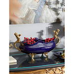 Чаша темно-синяя фарфоровая с бронзовыми ручками в виде ангелов Eden Garden варинант исполнения - 3 | Loft Concept в Челябинске