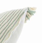 Чехол на подушку мятного цвета с бахромой и объемным узором Ethnic mix варинант исполнения - 3 | Loft Concept в Челябинске