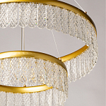 Люстра двухъярусная с золотого цвета и прозрачными подвесками Pettico варинант исполнения - 9 | Loft Concept в Челябинске