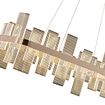 Люстра подвесная прямоугольная с рифлёными прозрачными элементами и золотым основанием Aurea Vista варинант исполнения - 2 | Loft Concept в Челябинске