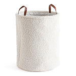Корзина для белья из ткани букле Boucle Organizers Round варинант исполнения - 1 | Loft Concept в Челябинске