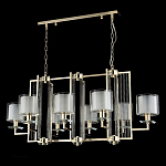 Люстра прямоугольной формы с 8-ю цилиндрическими плафонами из стекла Laurent варинант исполнения - 8 | Loft Concept в Челябинске