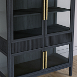 Витрина Primo со стеклянными фасадами и 2 ящиками Черный дуб варинант исполнения - 3 | Loft Concept в Челябинске