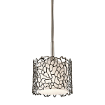 Подвесной светильник с цилиндрическим белым плафоном с ажурным узором цвета олово Kichler варинант исполнения - 1 | Loft Concept в Челябинске