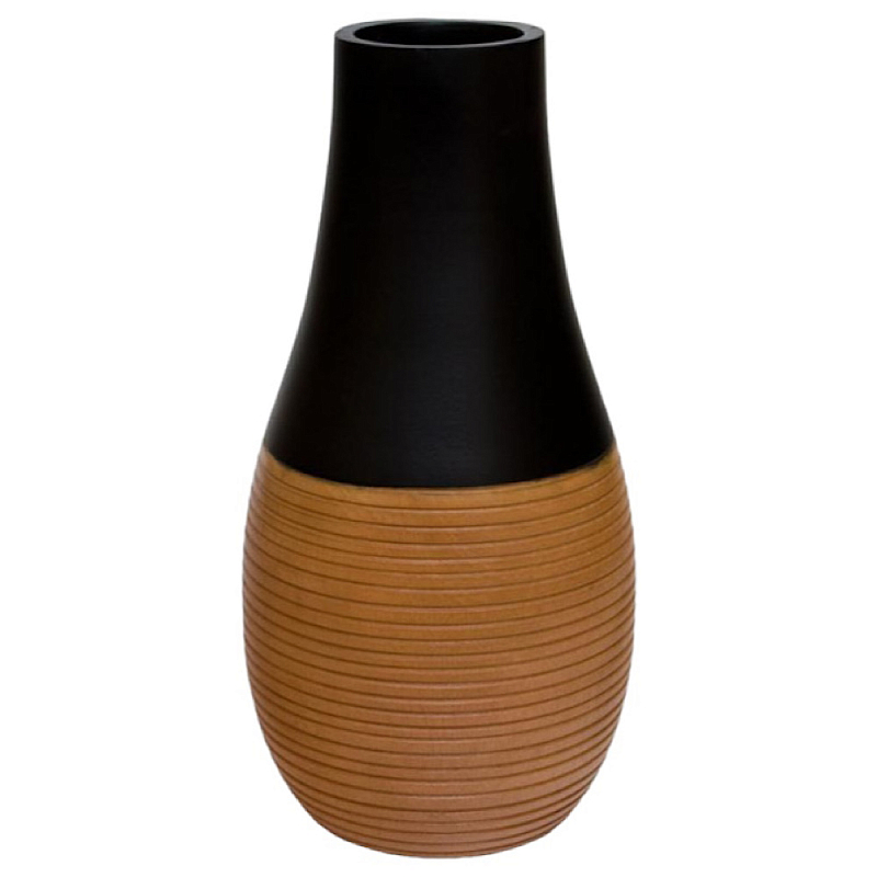 Ваза деревянная Vase of Thailand 1 Черный Светло-коричневый  в Челябинске | Loft Concept 