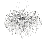 Люстра подвесная с прозрачными стеклянными подвесками в форме капель Диаметр 80 см Droplet Chandelier варинант исполнения - 7 | Loft Concept в Челябинске