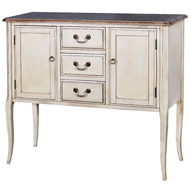 Комод в стиле прованс с ящиками и дверцами Rene Montmartre Provence Chest of Drawers Белый Дуб темный Комод в стиле прованс с ящиками и дверцами Rene Montmartre Provence Chest of Drawers Белый Дуб темный в Челябинске | Loft Concept