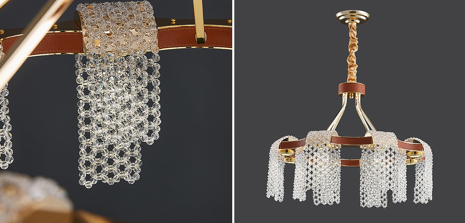 Люстра Leather Glass Chandelier 60 Люстра Leather Glass Chandelier 60 - Loft-Concept в Челябинске