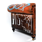Диван Честерфильд граффити graffiti Orange Sofa натуральная кожа варинант исполнения - 7 | Loft Concept в Челябинске