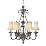 Люстра с 7-ю кремовыми текстильными абажурами Hinkley варинант исполнения - 1 | Loft Concept в Челябинске