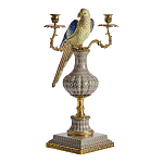 Подсвечникв образе попугая из фарфора с бронзовыми элементами Eden Garden варинант исполнения - 1 | Loft Concept в Челябинске