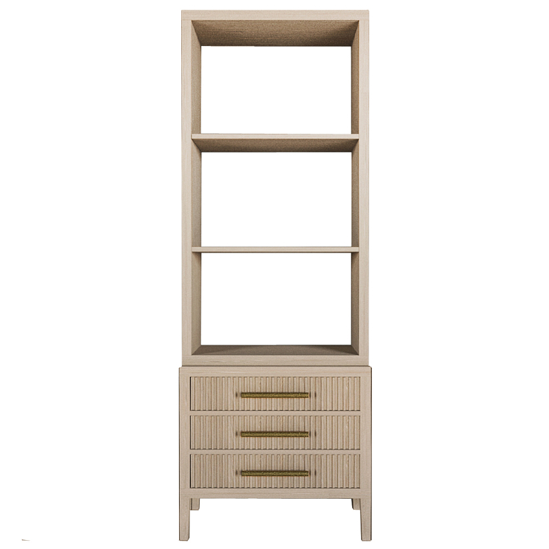 Этажерка Primo с ящиками шпон Светлый дуб Древесина Золотой в Челябинске | Loft Concept 