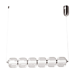 Люстра линейная с 6-ю прозрачными стеклянными плафонами округлой формы HANDLE GRAPE варинант исполнения - 2 | Loft Concept в Челябинске