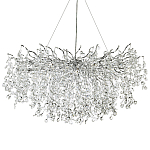 Линейная люстра с хрустальными подвесками на металлических ветках Fairytree Light Silver Linear Chandelier 18 варинант исполнения - 1 | Loft Concept в Челябинске