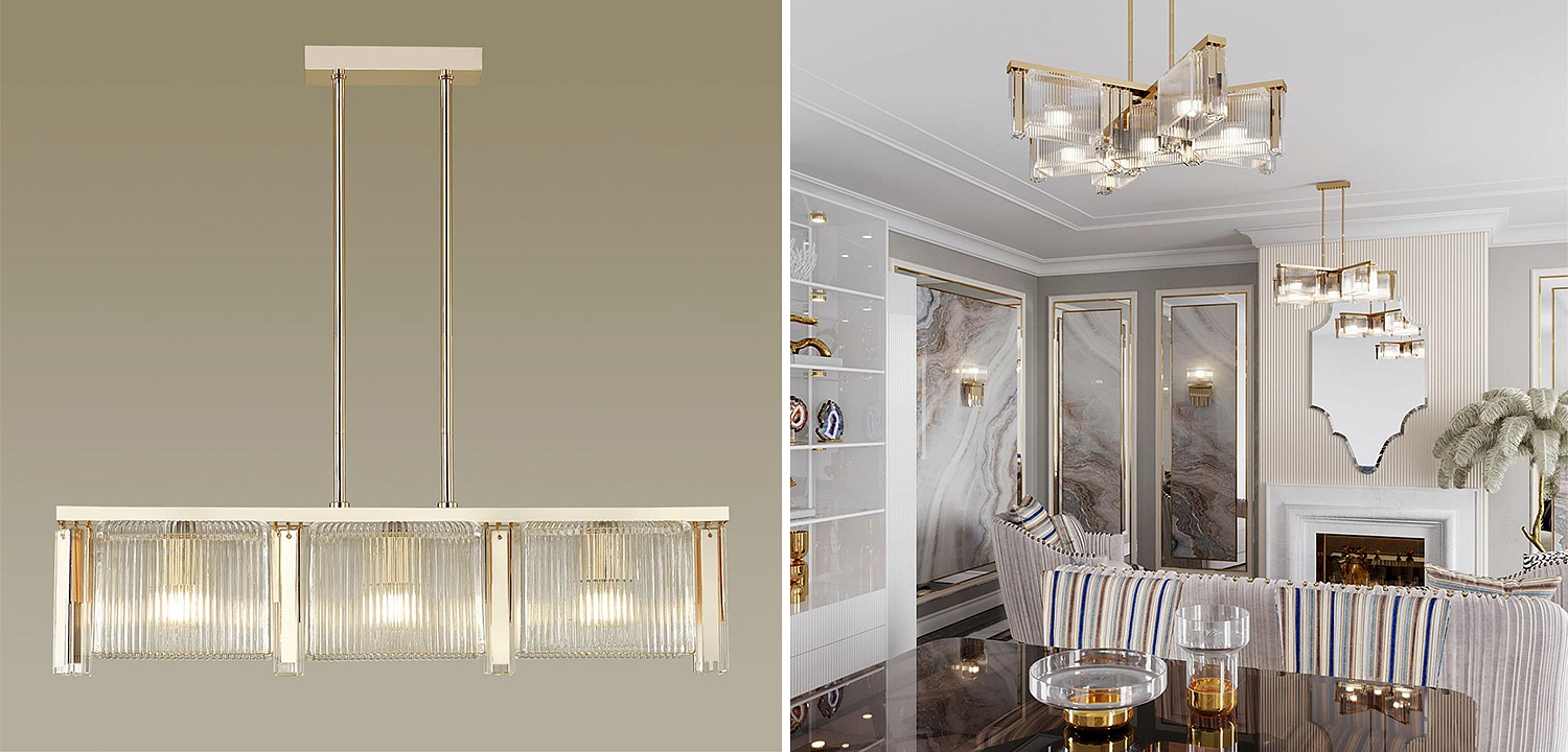Люстра Madelen Gold Linear Chandelier Люстра Madelen Gold Linear Chandelier - Loft-Concept в Челябинске