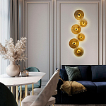 Бра с 6-ю плафонами в форме диска из рельефного коричневого стекла Decorative Six Glass Discs Wall Lamp варинант исполнения - 2 | Loft Concept в Челябинске